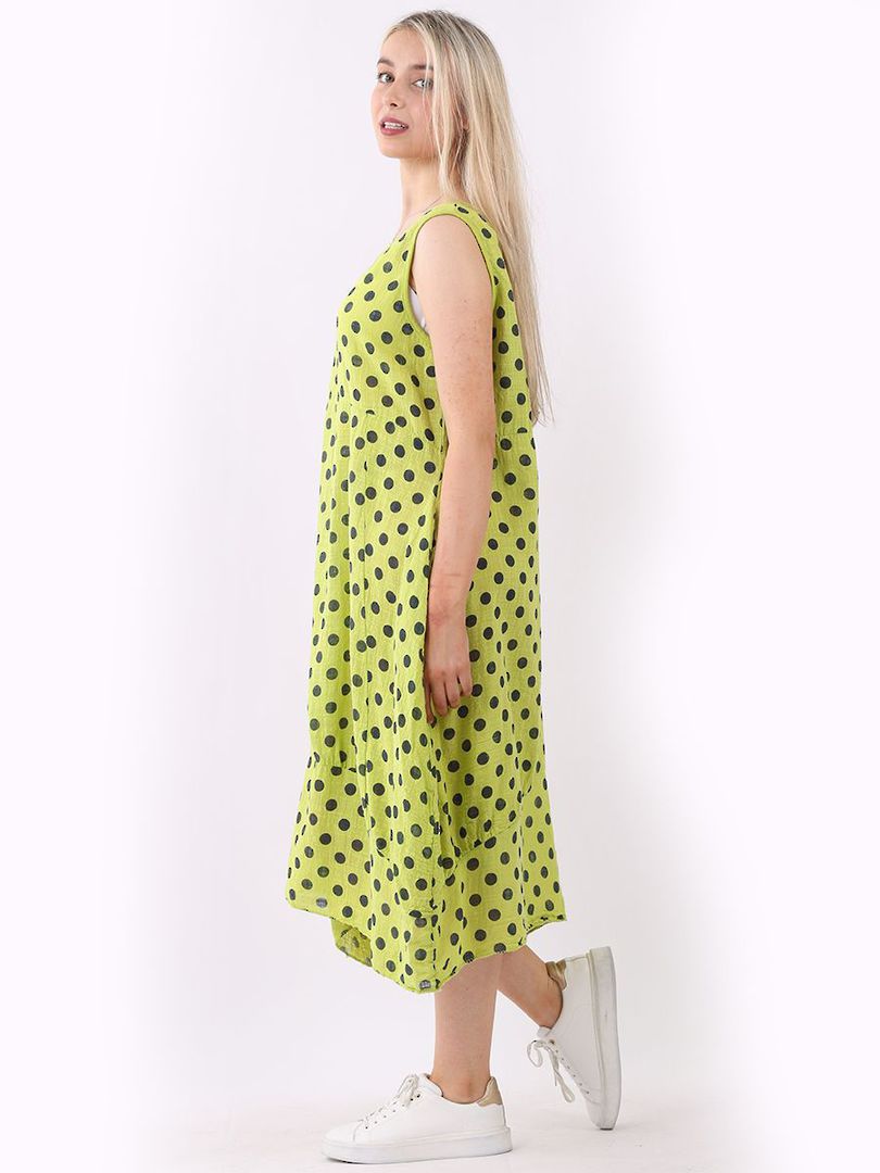 Thea Spotted Dress Lime image 3